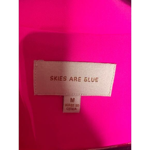 Skies Are Blue Single Breasted Boyfriend Blazer w/ Flap Pocket Ultra Pink M NWT - Picture 5 of 9